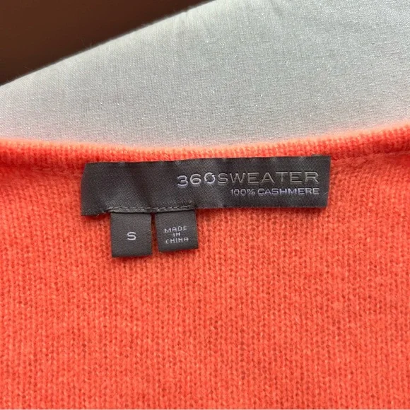 360 Cashmere Orange sweater | SZ small - Picture 7 of 7
